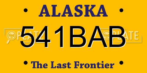 541BAB Alaska License Plate
