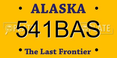 541BAS Alaska License Plate