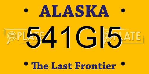 541GI5 Alaska License Plate