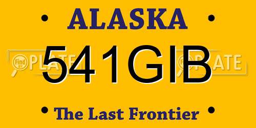 541GIB Alaska License Plate