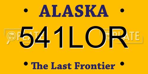 541LOR Alaska License Plate