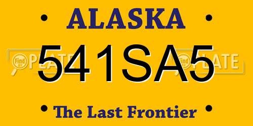 541SA5 Alaska License Plate