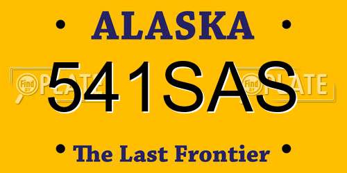 541SAS Alaska License Plate