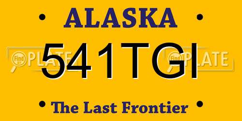 541TGI Alaska License Plate