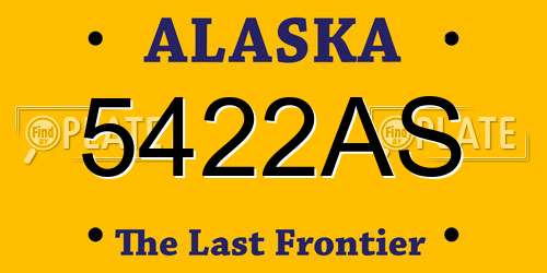 5422AS Alaska License Plate