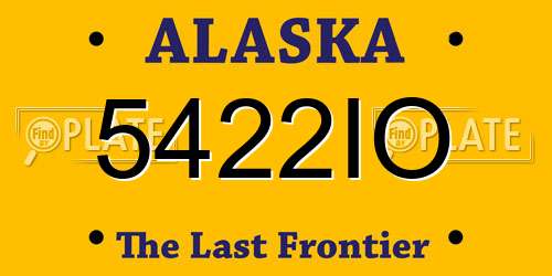 5422IO Alaska License Plate