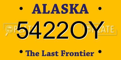 5422OY Alaska License Plate