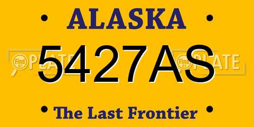 5427AS Alaska License Plate