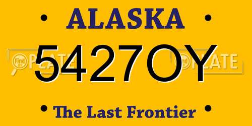 5427OY Alaska License Plate