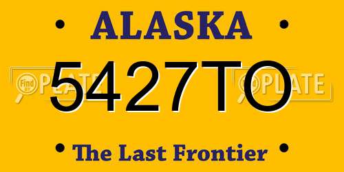 5427TO Alaska License Plate