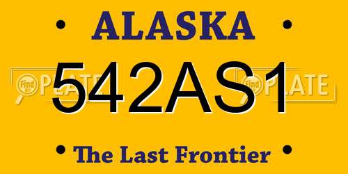 542AS1 Alaska License Plate