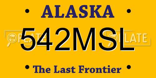 542MSL Alaska License Plate