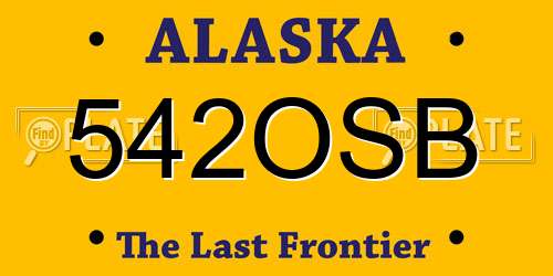 542OSB Alaska License Plate