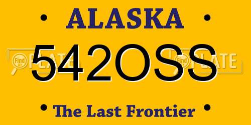 542OSS Alaska License Plate