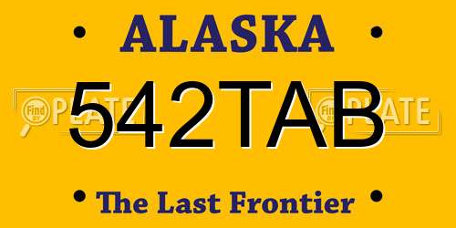 542TAB Alaska License Plate