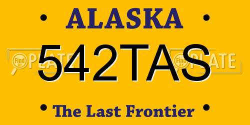 542TAS Alaska License Plate