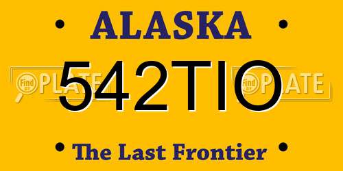 542TIO Alaska License Plate