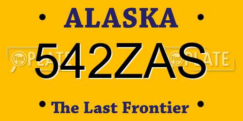 542ZAS Alaska License Plate