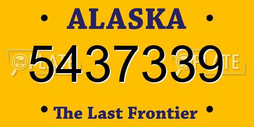 5437339 Alaska License Plate