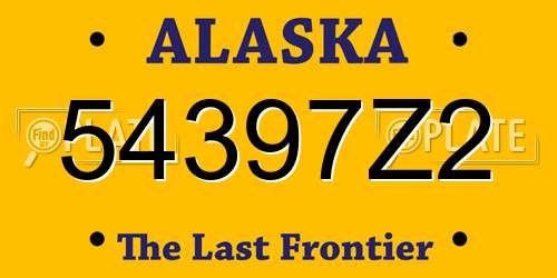 54397Z2 Alaska License Plate