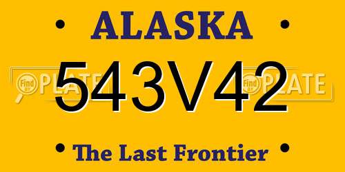 543V42 Alaska License Plate