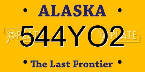 544YO2 Alaska License Plate