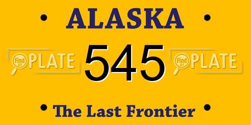 545 Alaska License Plate