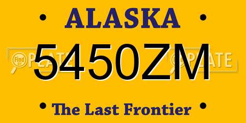 5450ZM Alaska License Plate