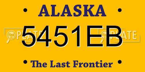 5451EB Alaska License Plate