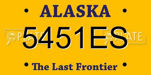 5451ES Alaska License Plate