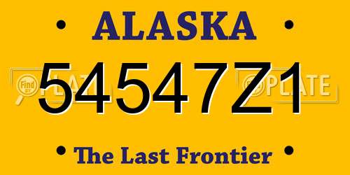 54547Z1 Alaska License Plate