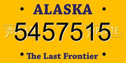 5457515 Alaska License Plate