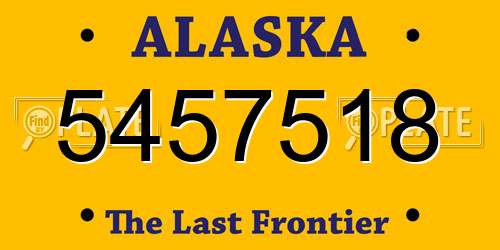 5457518 Alaska License Plate
