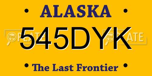 545DYK Alaska License Plate