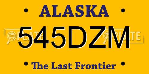545DZM Alaska License Plate