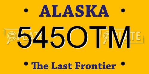 545OTM Alaska License Plate