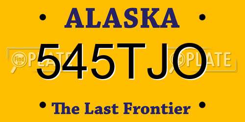 545TJO Alaska License Plate