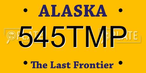 545TMP Alaska License Plate