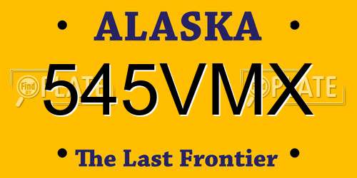 545VMX Alaska License Plate