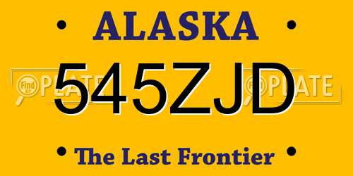 545ZJD Alaska License Plate
