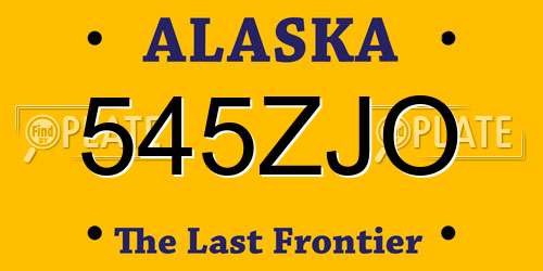 545ZJO Alaska License Plate