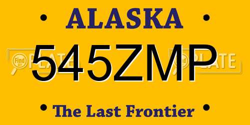 545ZMP Alaska License Plate