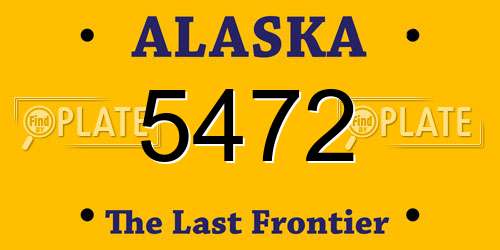 5472 Alaska License Plate
