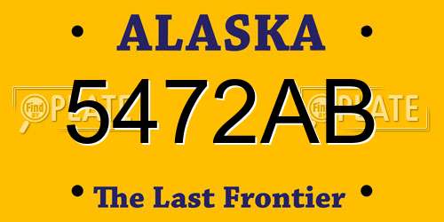 5472AB Alaska License Plate