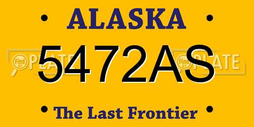 5472AS Alaska License Plate