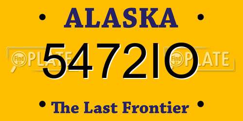 5472IO Alaska License Plate