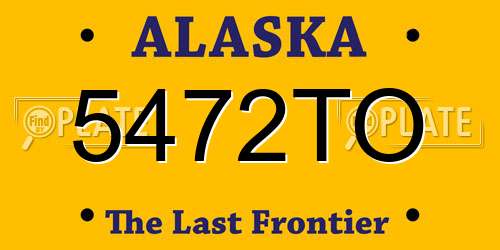 5472TO Alaska License Plate