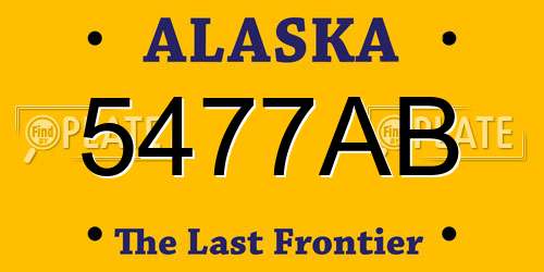5477AB Alaska License Plate