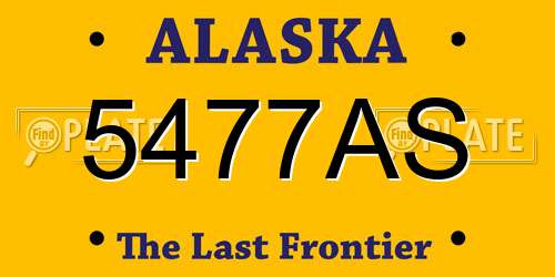 5477AS Alaska License Plate