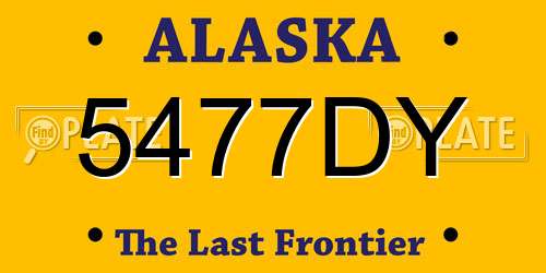 5477DY Alaska License Plate